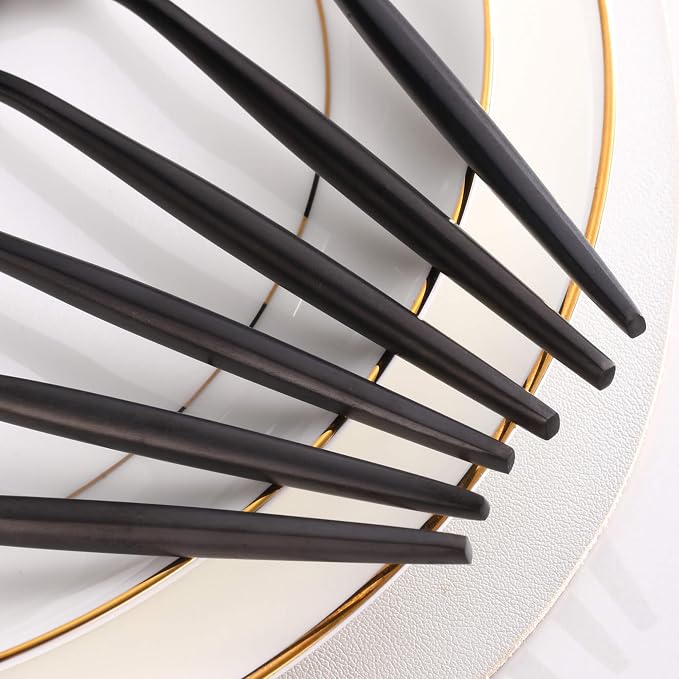 Black Coffee Spoons Set,Stainless Steel Teaspoons of 6,Espresso Spoons 5.11 inch,Demitasse Dessert Scoop,Small Tea Scoop Mini for Stirring,Matte Finish,Dishwasher Safe