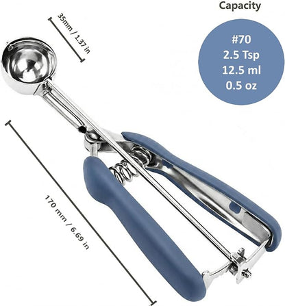18/8 Stainless Steel Cookie Scoop, Cookie Scoops for Baking, 0.8Tbsp/2.5tsp/12.5ml/0.5oz Cookie Dough Scoop, Cookie Scooper for Baking (#70 Midnight Blue)