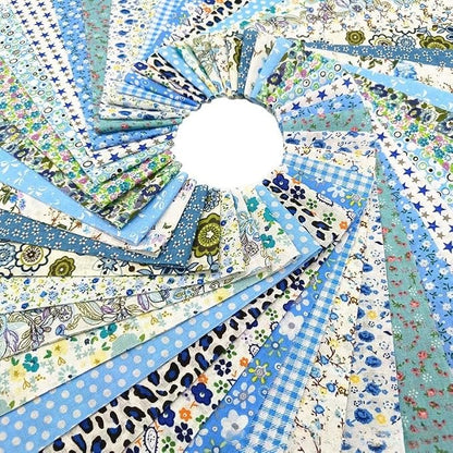 80 Pcs Jelly Roll Fabric Strips for Quilting, Sewing Supplies-2.6 Inch Precut Cotton Fabric Bundles, Perfect for Quilt Projects Blue