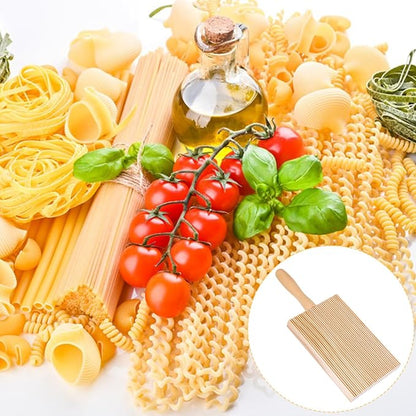 Gnocchi Board and Gnocchi Pasta Maker Wooden Pasta Rolling Board with Roller Paddle Authentic Shaper Tools for Lovers