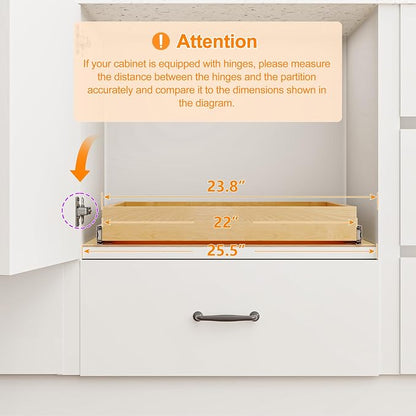 Pull Out Cabinet Organizer, 23" W x 21" D Soft Close Pull Out Drawers for Cabinets with Heavy Duty Slides, Wood Slide Out Drawers for Kitchen Cabinets