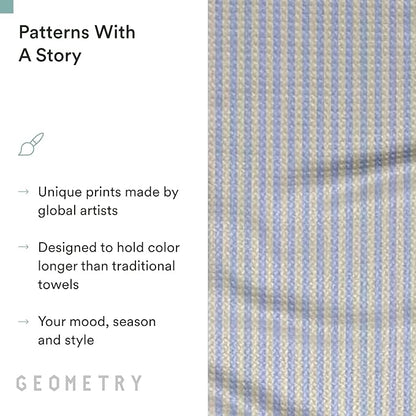 GEOMETRY Spring Kitchen Towels - Quick Dry Microfiber Cloth Spring & Summer Dish Towels for Kitchen Drying - Premium Quick Dry Towel - Cute Banana Lines, 18" x 30" - 1-Pack