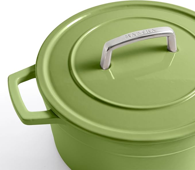 Martha by Martha Stewart 7 QT European Enameled Cast Iron Dutch Oven w/Lid - Bay Leaf
