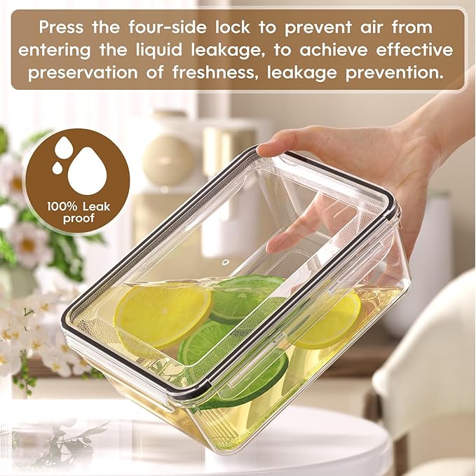 KEMETHY 70 PCS Food Storage Containers with Lids Airtight, Total 856oz, BPA-free, Food-grade, Eco-friendly Material, Leak Proof Plastic Containers, Microwave/Dishwasher Safe