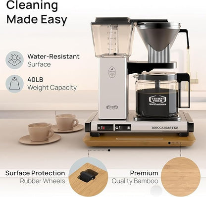 Ibyx Elegant Appliance Slider - Sliding Tray for Coffee Maker & Heavy Kitchen Appliances, Easy Slide, Made of Premium Bamboo, Space-Saving Kitchen Organizer, 40 lb Capacity, Natural - 13 x 10.5 Inch