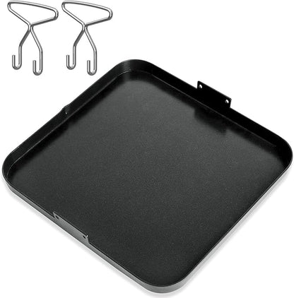 KEESHA Premium Nonstick Carbon Steel Griddle with 2 Handles for Recteq Pellet RT-340 Electric Pellet Smoker Grill, Thickened and Taller Edges for Grilling and Stir-Frying, 15.7'' x 15.7''