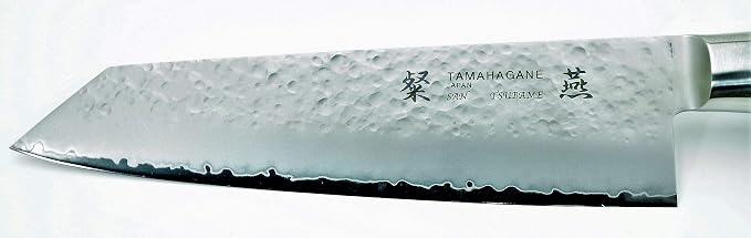 Tamahagane Tsubame SNH-1133 Kengata Knife 7.5"/190mm With Brown Pakkawood Handle and 3-Ply Hammered Steel Blade