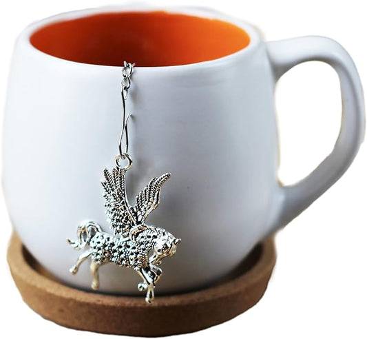 Pegasus tea infuser for loose leaf tea, Tea Maker with fantasy creature charm, Tea Steeper fantasy animals Herbal tea lover gift