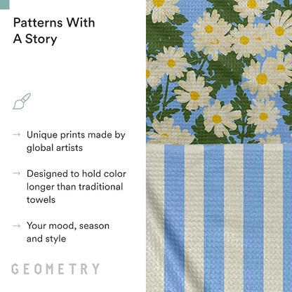 GEOMETRY Spring Kitchen Towels - Quick Dry Microfiber Cloth Spring & Summer Dish Towels for Kitchen Drying - Premium Quick Dry Towel - Daisy Dream, 18" x 30" - 2-Pack