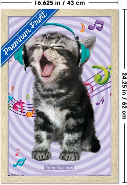 Keith Kimberlin - Kitten - Singing Wall Poster, 22.4L" x 14.7W", Blonde Framed Version