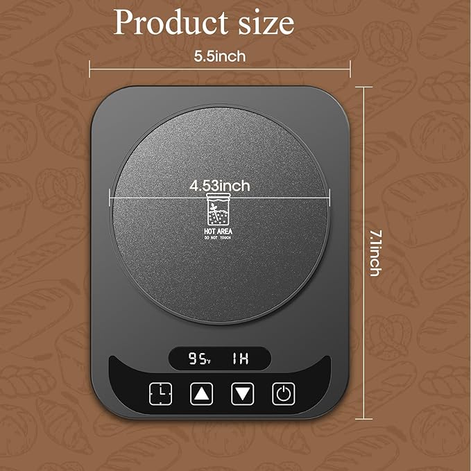 Sourdough Starter Warmer with Temperature Display,Sourdough Warming Mats 100℉ Electric Heating 12 Hours Timing Function Sourdough Heating Mat Bread for Baking Supplies Kitchen Bakers (Black)