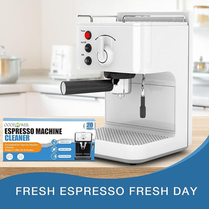 20 Count Coffee Machine Cleaning Tablets, Descaling, Backflush Oil,Limescale & Mineral Deposits Remover Tabs for Espresso Machine, Multi Cup, Pod, Single Serve