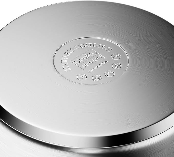 Cooks Standard Professional 24 Quart Stainless Steel Stock Pot, Heavy Duty Induction Soup Pot with Lid, Large Stockpot for Cooking Pasta, Soup, Oven & Dishwasher Safe, Compatible with Most Stovetops
