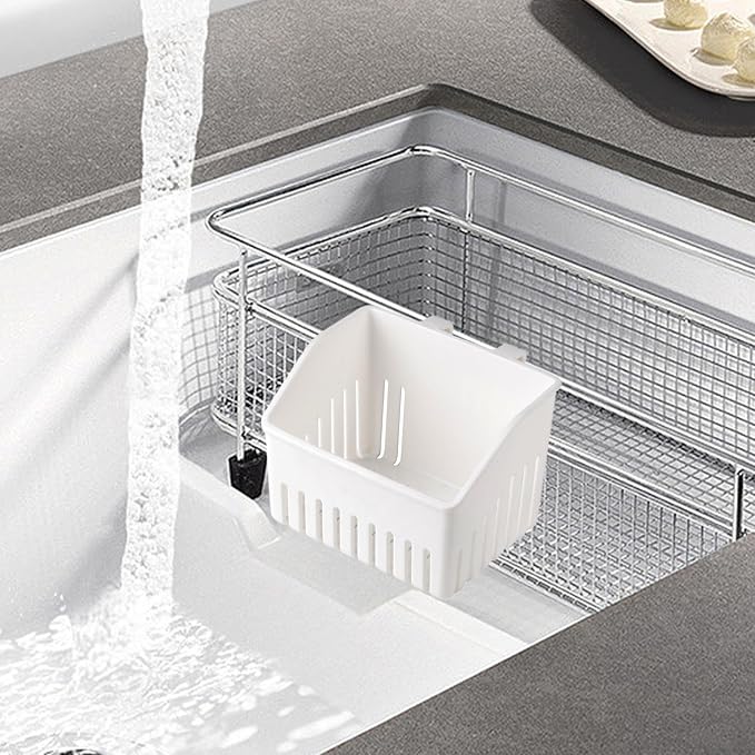 Cutlery Drying Rack - Utensil Drainer | Cutlery Drainer for Sink | Drying Rack Holder | Kitchen Drying Basket | Spoon Knife and Fork Storage Basket | Silverware Holder (White B 2pcs)
