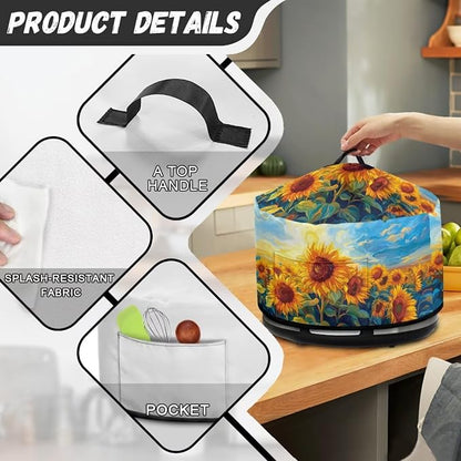 Retro Sunflower Slow Cooker Dust Cover 6-8 qt Crock for Pot Keep Small Kitchen Appliance Clean Kitchen Home Accessories Decor Cover