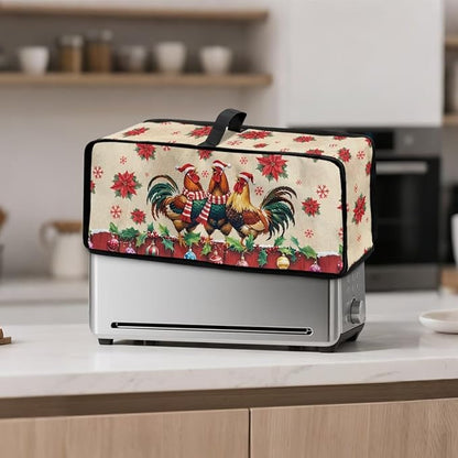 Christmas Toaster Cover 2 Slice Chicken Pattern Cover for 2 Slice Slim Toaster Water-Resistant Dust Covers for Kitchen Appliances, Machine Washable