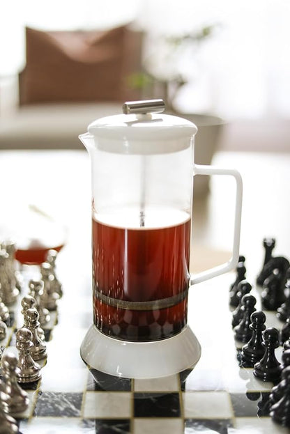 Teabloom Toulouse Borosilicate Glass Tea Press and Coffee Maker with No Plastic, 24-Ounce (700 mL) - Dawn Rose