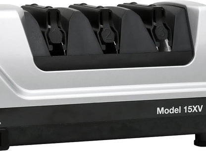 Chef’sChoice 15XV EdgeSelect Professional Electric Knife Sharpener with 100-Percent Diamond Abrasives and Precision Angle Guides for Straight Edge and Serrated Knives,3-Stage,Gray,(Pack of 4)