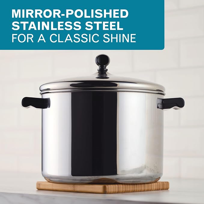 Farberware Classic Series Anniversary Edition Cookware Set, 8-Piece, Stainless Steel Pot and Pan Set
