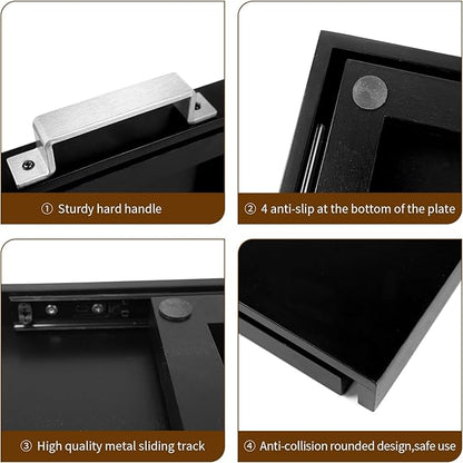 Wood Appliance Slider with Rolling Wheels - Coffee Maker Stand for Kitchen Counter Organization - Fits Air Fryer, Mixer, Toaster - Smooth Glide Tray