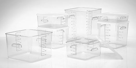 Rubbermaid Commercial Products Plastic Space Saving Square Food Storage Container For Kitchen/Sous Vide/Food Prep, 2 Quart, Clear (Fg630200Clr) (Pack of 2)