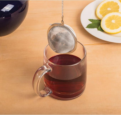 HIC Kitchen Mesh Ball Tea Infuser, 18/8 Stainless Steel Mesh, For Loose Leaf Tea and Mulling Spices, 2.5-Inch