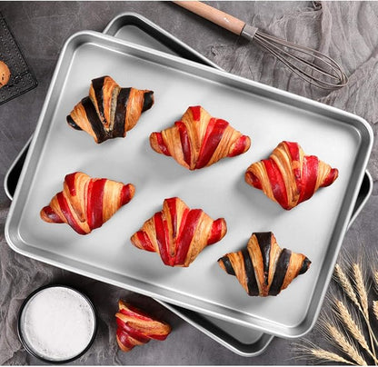Baking Sheet Set of 2, Wildone Stainless Steel Baking Tray Cookie Pan, Size 20 x 14 x 1 Inch, Non Toxic & Heavy Duty & Easy Clean