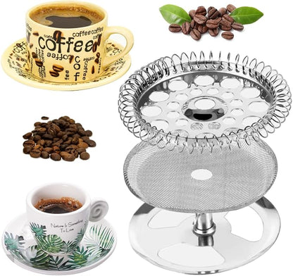 French Press Replacement Screens, 4 Pack, Stainless Steel Reusable Mesh Filter for 17 Ounce and 12 Ounce Coffee Press, Mesh Filters for Universal 350 ml / 12 oz / 11.8oz French Press Coffee Maker