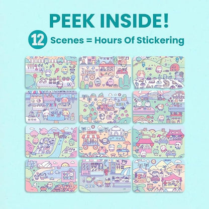 Cute Foods Around The World 500+ Sticker Book for Girls by Cupkin Toddler Airplane Activity Coloring + Sticker Book, Road Trip Essentials, 12 Coloring Pages + Scenes for Ages 2–8 Years