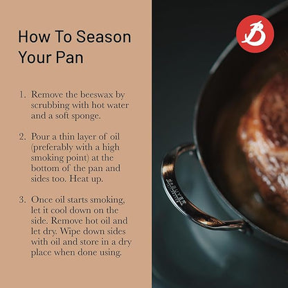 de Buyer MINERAL B Carbon Steel Oval Roasting Pan - 9.5” Diameter - Ideal for Roasting Meat, Seafood & Veggies - Naturally Non-Stick Finish - Made in France