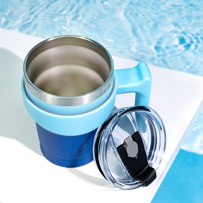 BJPKPK 10oz Tumbler With Handle Stainless Steel Insulated Tumbler Cups With Lid And Straw For Home, Office or Car,Sky