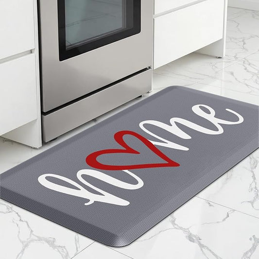 HappyTrends Kitchen Mat Cushioned Anti-Fatigue Rug Non-Slip Kitchen Rugs Stain Resistant Ergonomic Comfort Mat for Floor, Office, Sink, Laundry (17.3"x 39", Grey)