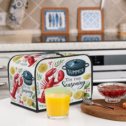Toaster Cover 2 Slice Wide Slot Crayfish KitchenBread Toaster Oven Dustproof Cover Small Appliance Kitchen Covers Dust and Fingerprint Protection for Women Gift 2 Slice