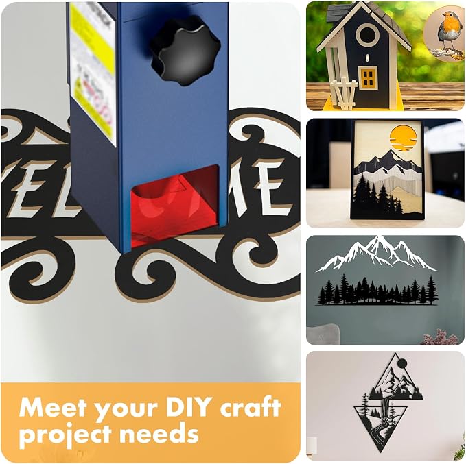 6 Pack Colored MDF Boards for Laser Engraving, 12x12x1/8 (3mm) Unfinished Fiberboard for Laser Cutting, DIY Craft Projects, Home Decor, Sign Making, Woodworking (Black)