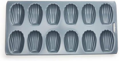 Fox Run Non-Stick Madeleine Pan, Carbon Steel, 12-Cup,Grey