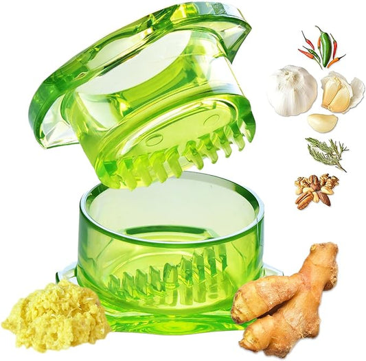 Nextrend Garlic Twister 4th Gen – Garlic Mincer & Garlic Press in One, for Ginger, Herbs, Nuts & more, BPA-Free, Dishwasher Safe, 3–5 Clove Capacity - Green
