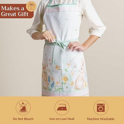 Maison d' Hermine 100% Cotton Apron for women with Pocket Kitchen Chef Apron for Men Cooking Spring Summer