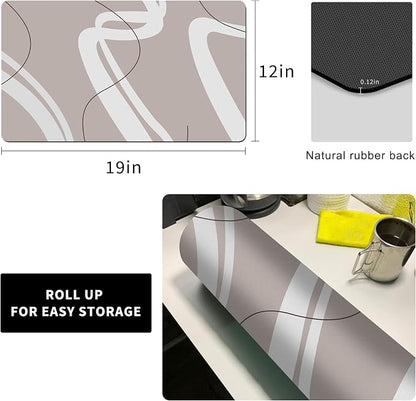 Golener Bar Counter Protector Absorbent Coffee Maker Spill Rug, Heat Resistant Tamping Mat Protects Against Spills, Water Proof Kitchen Decor, Use as Cup Mat