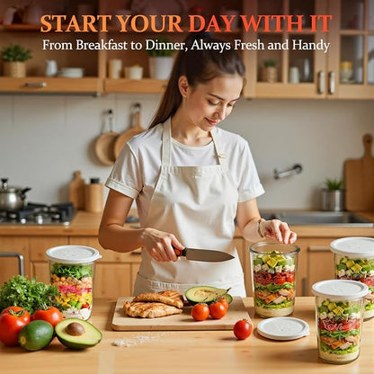 Wide Mouth Canning Jars 27 oz - 2 Pack Sourdough Starter Jars with Glass Airtight Lids & Plastic Lids, Large Glass Canisters with 2 Measurement Marks for Food Storage, Fermenting, Pickling, Meal Prep