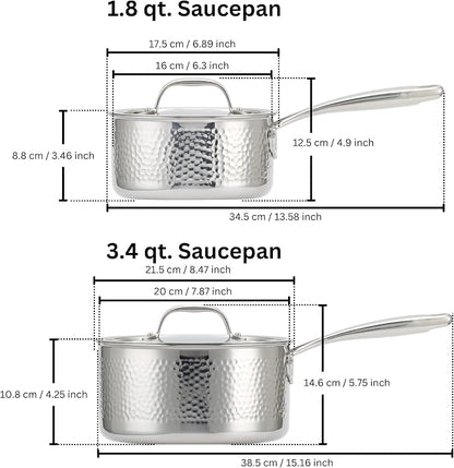 Premium Stainless Steel 9 Piece Cookware Set (Oven and Dishwasher Safe)