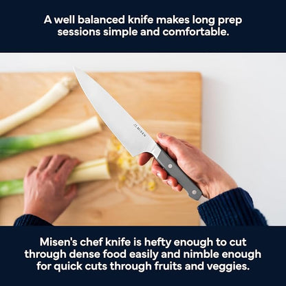 Misen 8 Inch Chef Knife, AUS-10 Japanese Stainless Steel - Gray