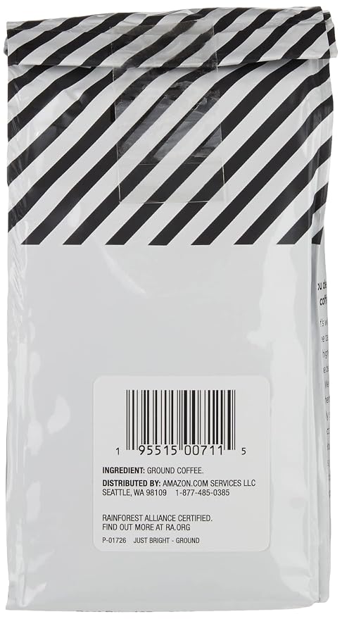Amazon Fresh Just Bright Ground Coffee, Light Roast, 12 Ounce (Pack of 3)