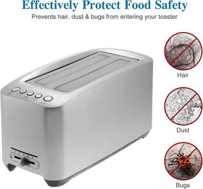 Kichvoe Toaster Cover: Silicone Toaster Lid 10.7 * 4inch 2 Slice Bread Machine Dust Cover for Kitchen