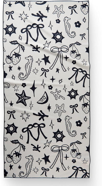 GEOMETRY Micro-Loop Beach Towel – Spring & Summer Collection – Quick-Dry, Sand-Resistant, Ultra-Absorbent Compact Towel for Beach & Travel (Earth and Sea)