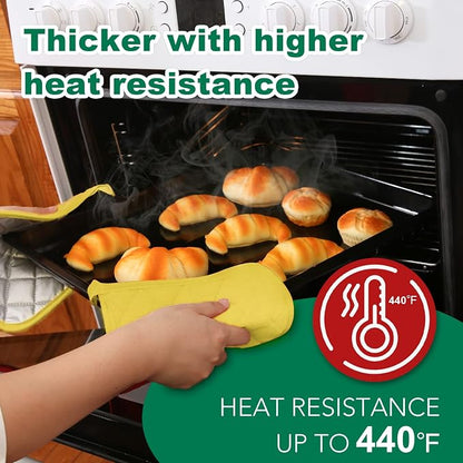 Joyhalo 6 Pack Pot Holders for Kitchen,Cotton Oven Holder with Great Heat Resistance,Non Slip Hot Pads for Kitchen Clearance,Yellow