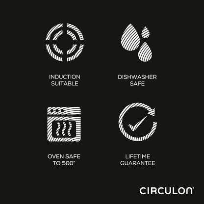 Circulon Stainless Steel Induction Cookware Set with SteelShield Hybrid Stainless and Nonstick Technology, 6 Piece - Stainless Steel