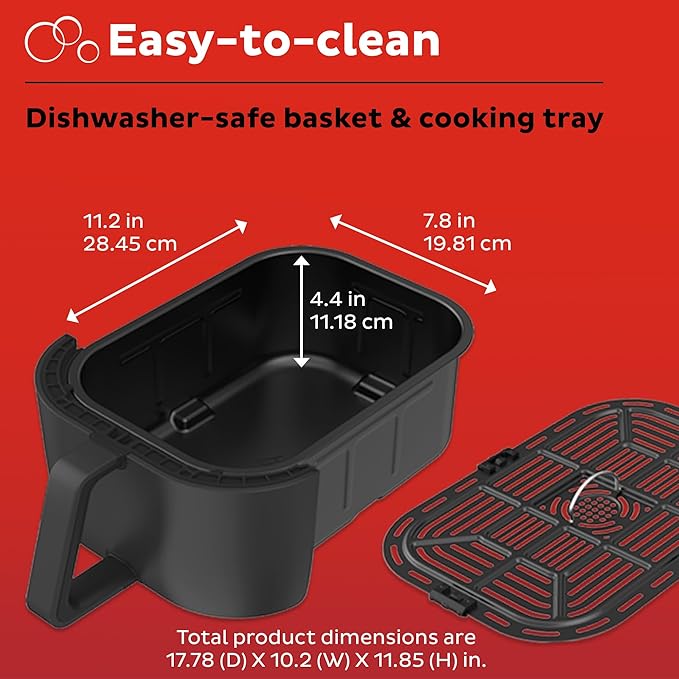 Instant Pot Vortex Slim 6QT Air Fryer that Crisps, Roasts, Reheats, Bakes, Broils & is Quiet, Space Saving, Nonstick, Dishwasher-Safe, 100+ In-App Recipes, from the Makers of Instant Pot, Black