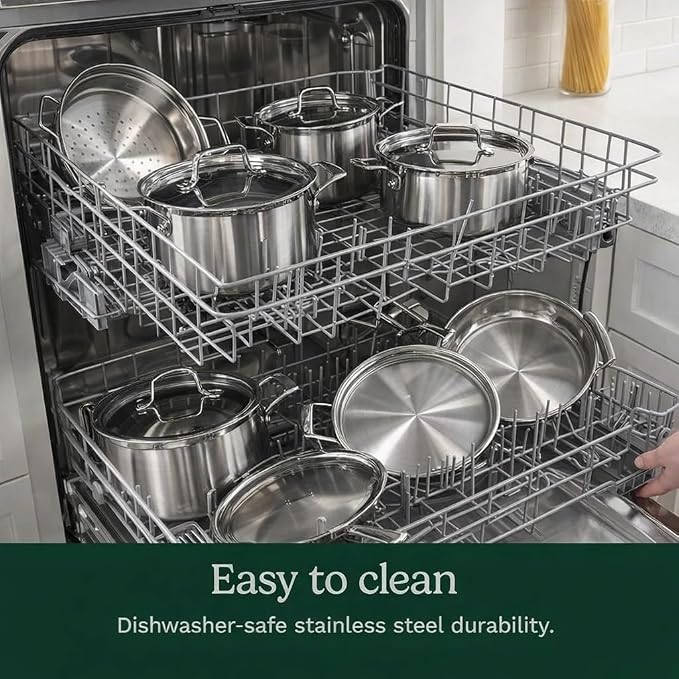 Cuisinart 12-Piece MultiClad Pro Triple Ply Stainless Stainless Steel Pots and Pans Set, Cookware Set Compatible with Induction, Electric, Gas Cooktops, Cool Grip Handles, Oven Safe to 500°F, Silver
