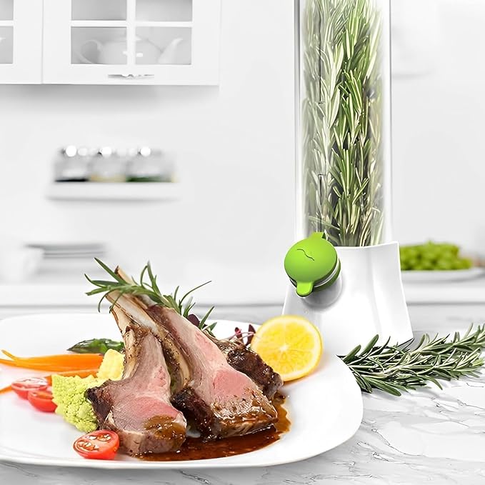 Fresh Herb Keeper for Refrigerator - Space-Saving Cilantro Container for Fridge - Clear Herb Saver for Cilantro, Mint & Asparagus - Herb Savor Bottle - Fresh Herb Storage