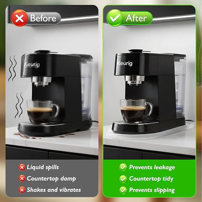 Silicone Coffee Mat,15.8"x 11.8"in Bar Mat for Countertop,Heat-Resistant,Non-Slip,Leak-Proof,Fit for Coffee Maker/Espresso Machine-Translucent